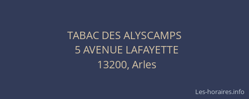 TABAC DES ALYSCAMPS