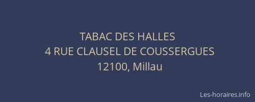 TABAC DES HALLES