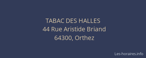 TABAC DES HALLES