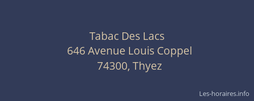 Tabac Des Lacs