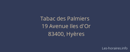 Tabac des Palmiers