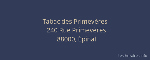 Tabac des Primevères