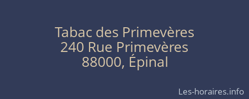 Tabac des Primevères