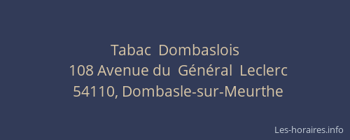 Tabac  Dombaslois