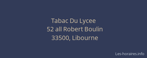 Tabac Du Lycee