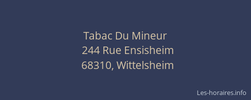 Tabac Du Mineur