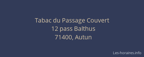 Tabac du Passage Couvert