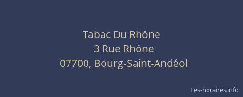 Tabac Du Rhône