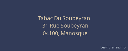 Tabac Du Soubeyran