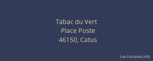 Tabac du Vert