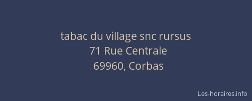 tabac du village snc rursus