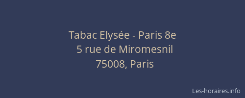 Tabac Elysée - Paris 8e