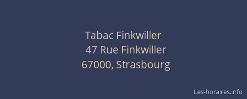 Tabac Finkwiller