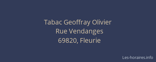 Tabac Geoffray Olivier