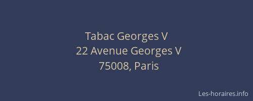 Tabac Georges V