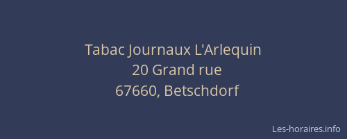 Tabac Journaux L'Arlequin