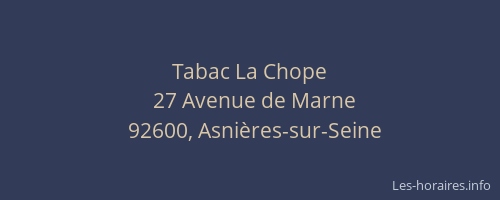 Tabac La Chope