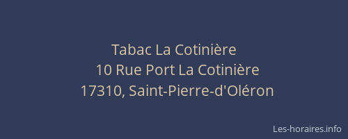 Tabac La Cotinière