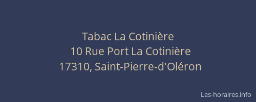 Tabac La Cotini&egrave;re