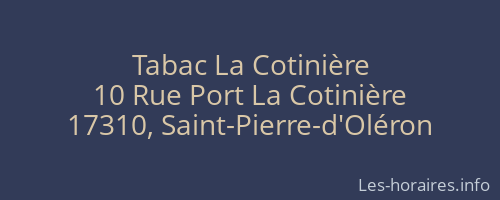 Tabac La Cotinière