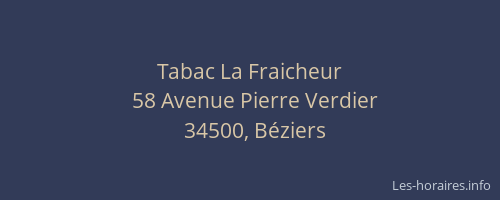 Tabac La Fraicheur