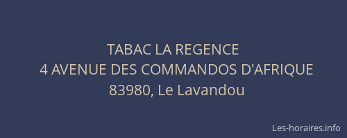 TABAC LA REGENCE