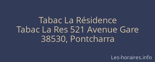 Tabac La Résidence