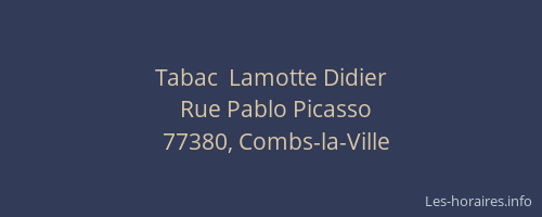 Tabac  Lamotte Didier
