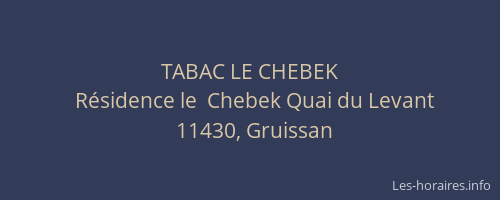 TABAC LE CHEBEK