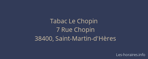 Tabac Le Chopin