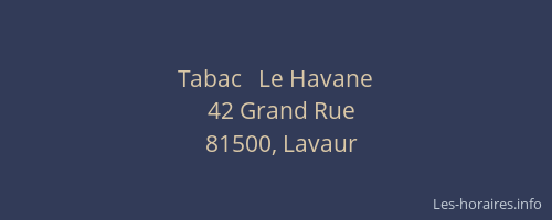 Tabac   Le Havane