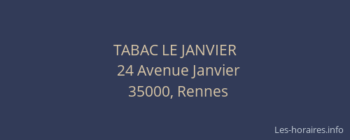 TABAC LE JANVIER