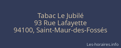Tabac Le Jubilé