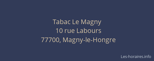 Tabac Le Magny