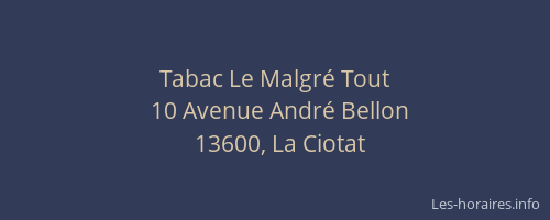 Tabac Le Malgré Tout