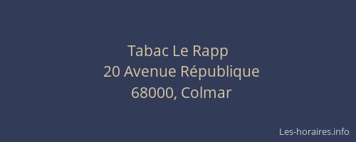 Tabac Le Rapp