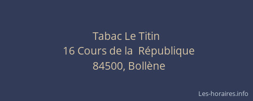 Tabac Le Titin