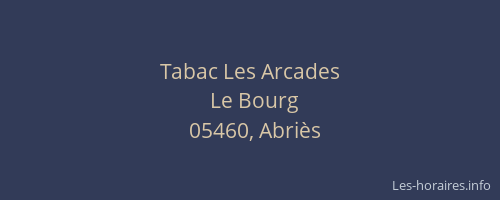 Tabac Les Arcades
