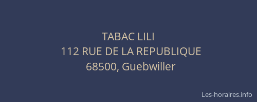 TABAC LILI