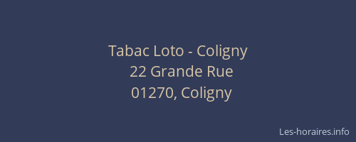 Tabac Loto - Coligny