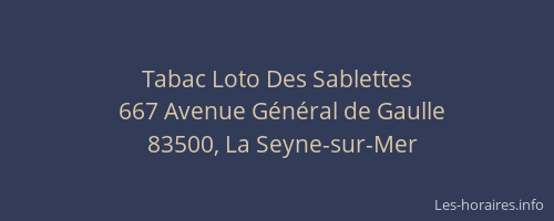 Tabac Loto Des Sablettes