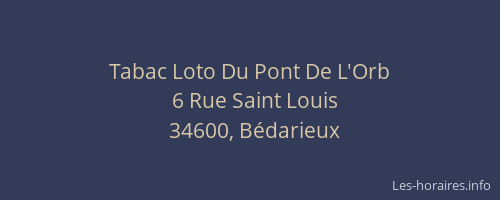 Tabac Loto Du Pont De L'Orb