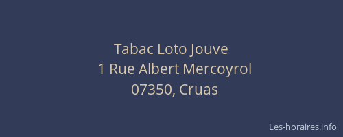 Tabac Loto Jouve