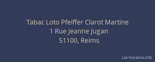 Tabac Loto Pfeiffer Clarot Martine