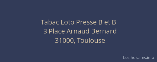 Tabac Loto Presse B et B