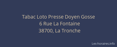 Tabac Loto Presse Doyen Gosse