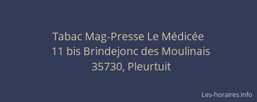 Tabac Mag-Presse Le Médicée