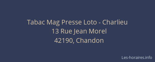 Tabac Mag Presse Loto - Charlieu