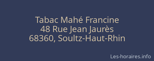 Tabac Mahé Francine