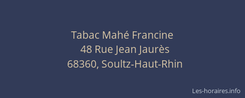 Tabac Mah&eacute; Francine